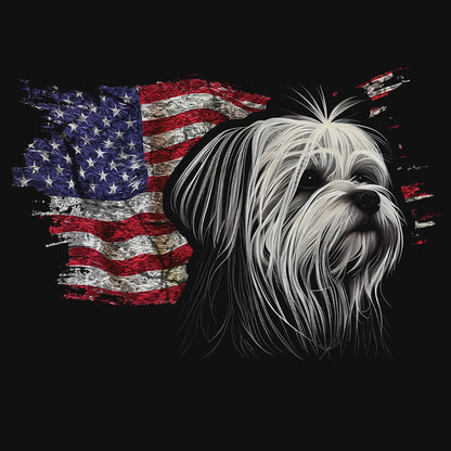 Patriotic Maltese American Flag - Women's V-Neck T-Shirt