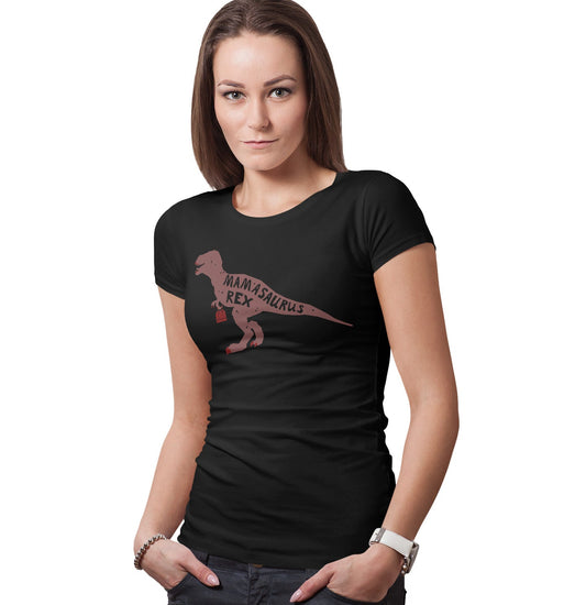 Mamasaurus Rex Silhouette - Women's Fitted T-Shirt