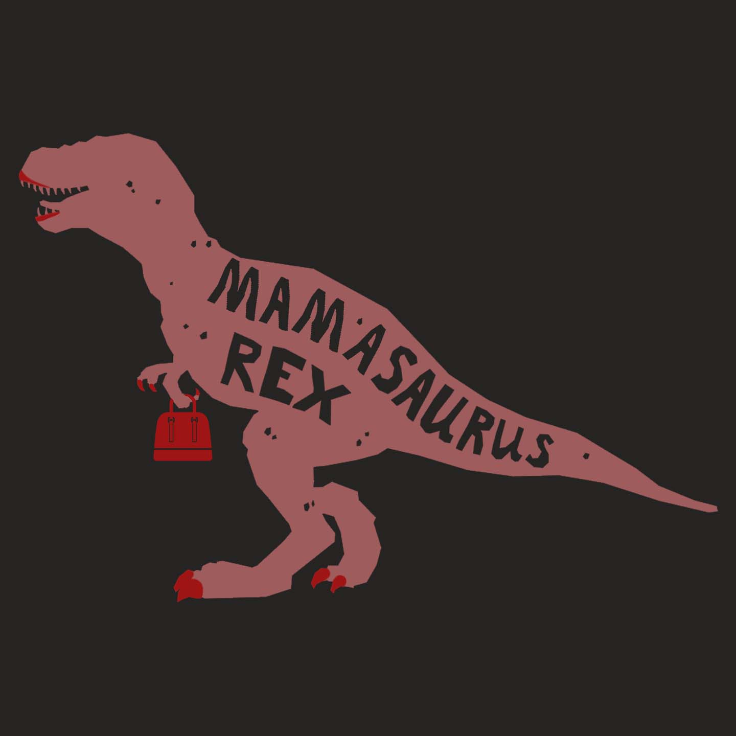 Mamasaurus Rex Silhouette - Women's Fitted T-Shirt