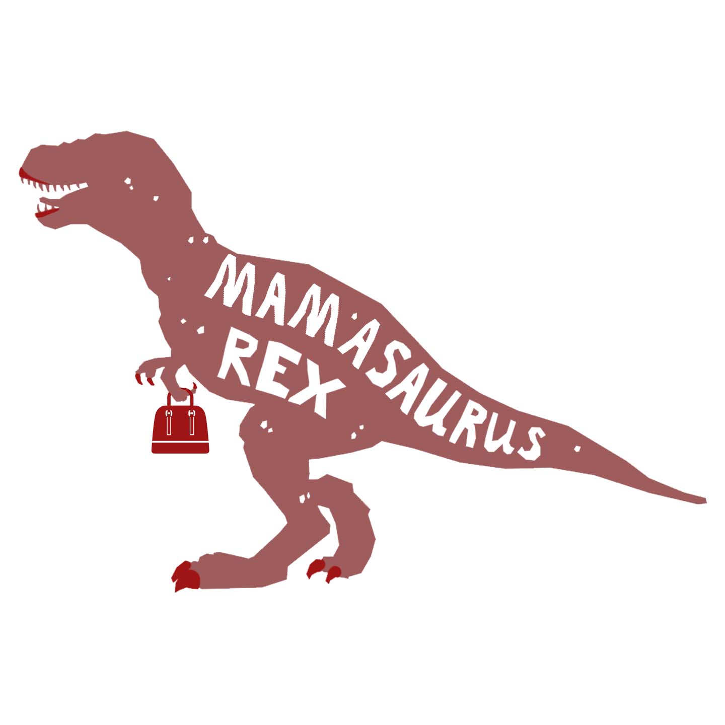 Mamasaurus Rex Silhouette - Women's V-Neck Long Sleeve T-Shirt