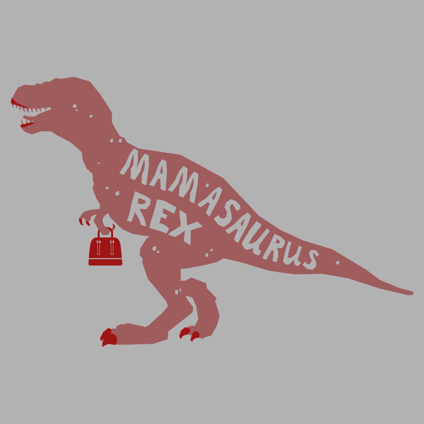 Mamasaurus Rex Silhouette - Women's V-Neck T-Shirt