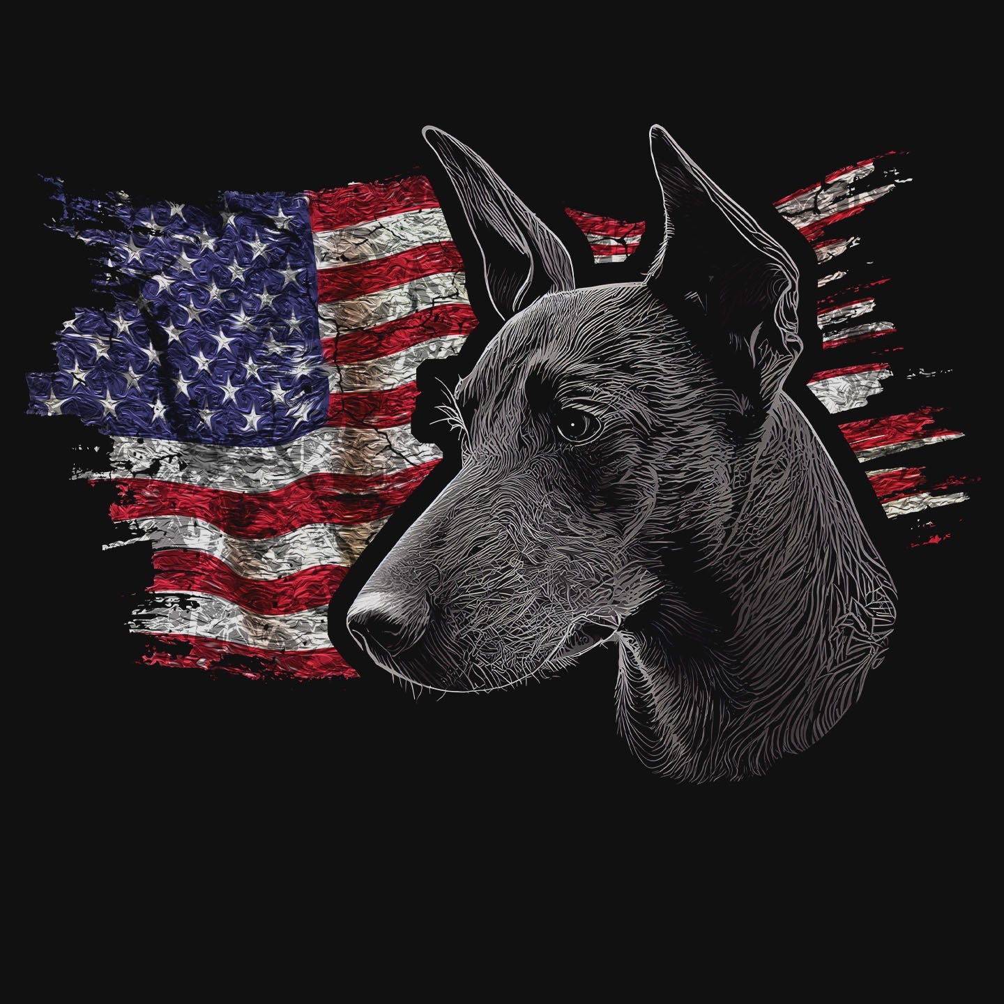 Patriotic Manchester Terrier American Flag - Women's V-Neck T-Shirt