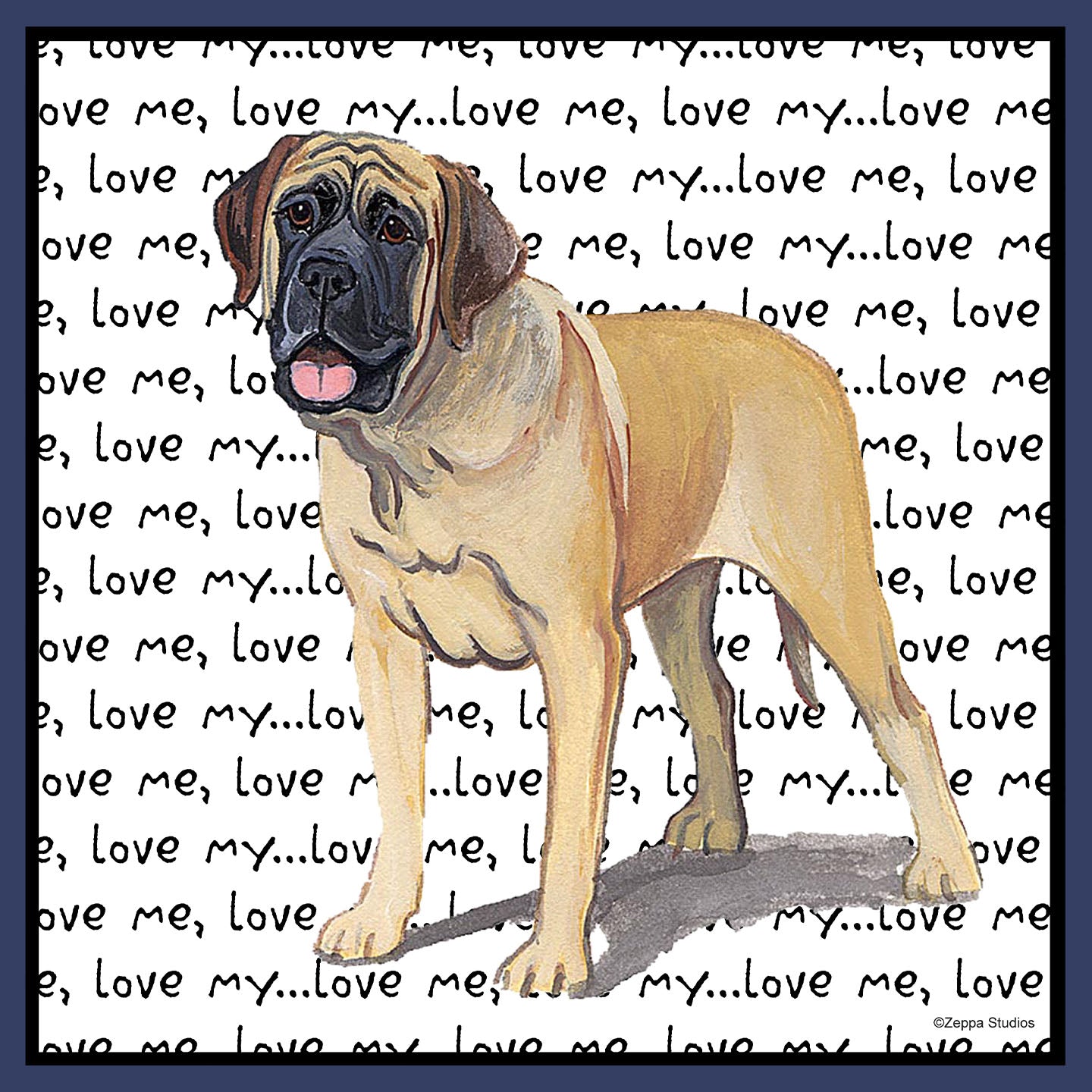 Mastiff Love Text - Adult Unisex Crewneck Sweatshirt