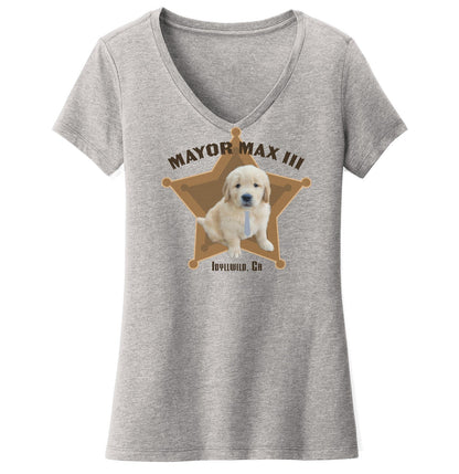 Mayor Max III Badge - Women's V-Neck T-Shirt