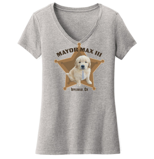 Mayor Max III Badge - Women's V-Neck T-Shirt