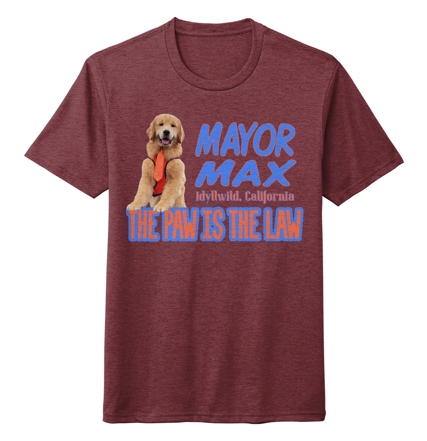 Mayor Max The Paw is the Law - Adult Tri-Blend T-Shirt