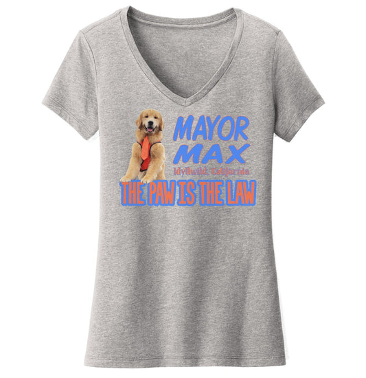 Mayor Max The Paw is the Law - Women's V-Neck T-Shirt