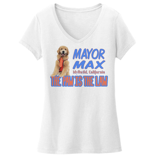 Mayor Max The Paw is the Law - Women's V-Neck T-Shirt