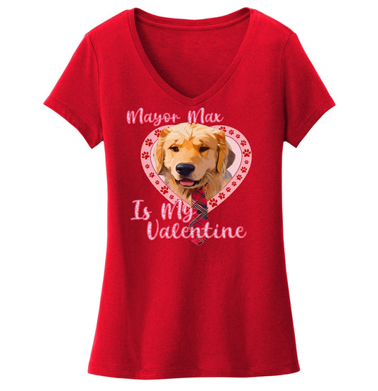 Mayor Max Valentine Heart - Women's V-Neck T-Shirt