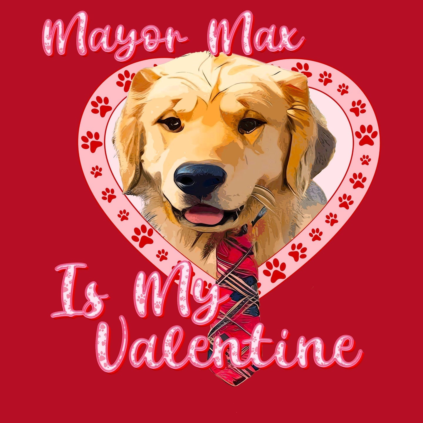 Mayor Max Valentine Heart - Women's V-Neck T-Shirt