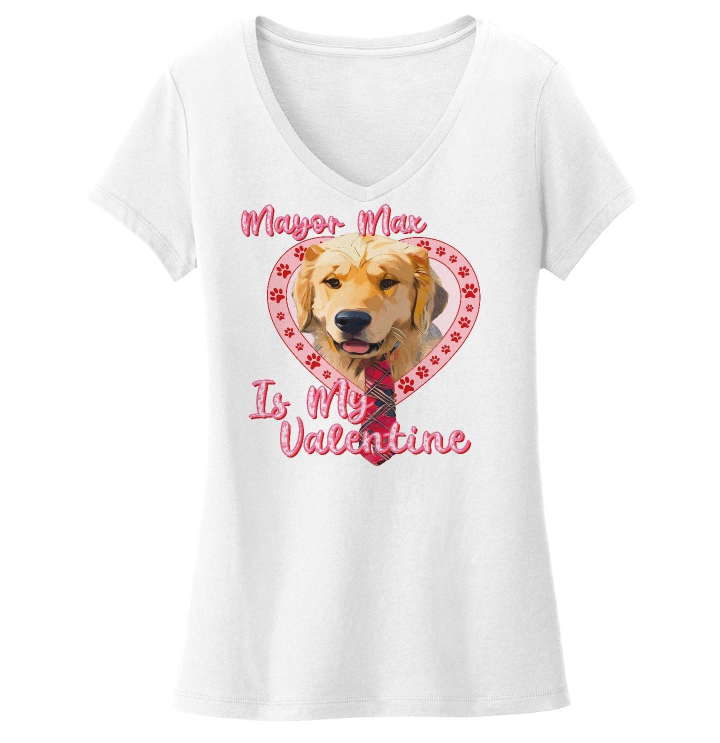 Mayor Max Valentine Heart - Women's V-Neck T-Shirt