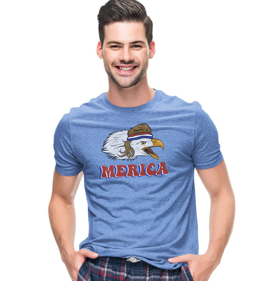 Merica Patriotic Eagle - Adult Tri-Blend T-Shirt