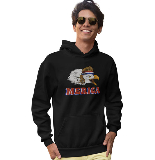 Merica Patriotic Eagle - Adult Unisex Hoodie Sweatshirt