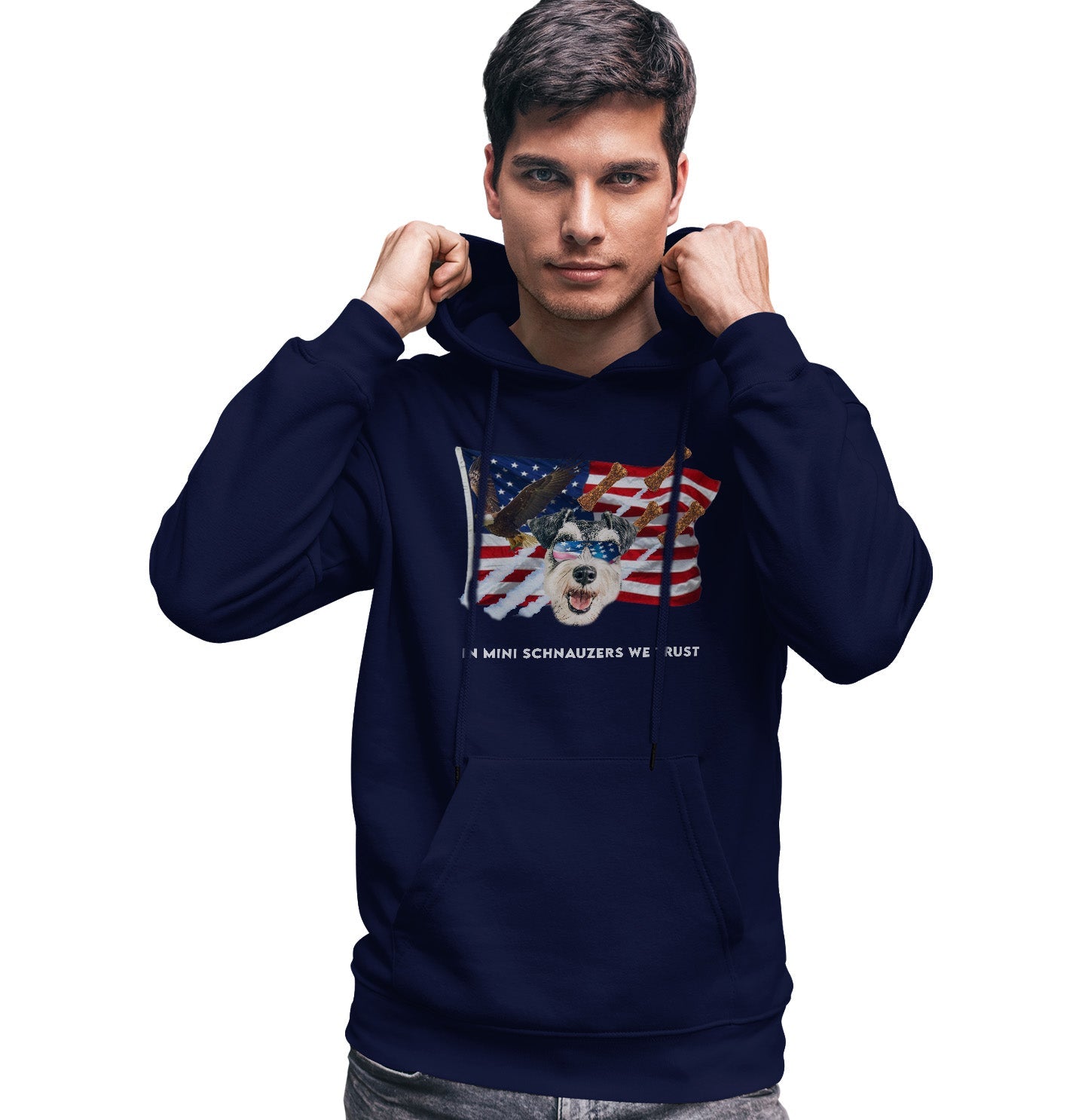 In Mini Schnauzers We Trust - Adult Unisex Hoodie Sweatshirt