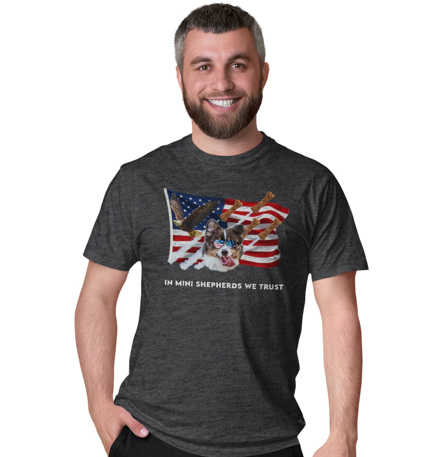 In Mini American Shepherds We Trust - Adult Unisex T-Shirt