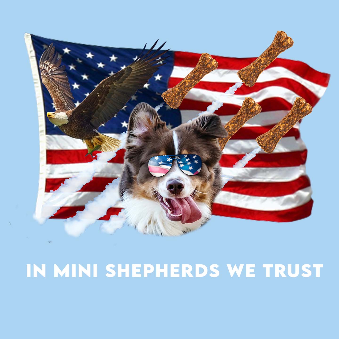 In Mini American Shepherds We Trust - Adult Unisex T-Shirt
