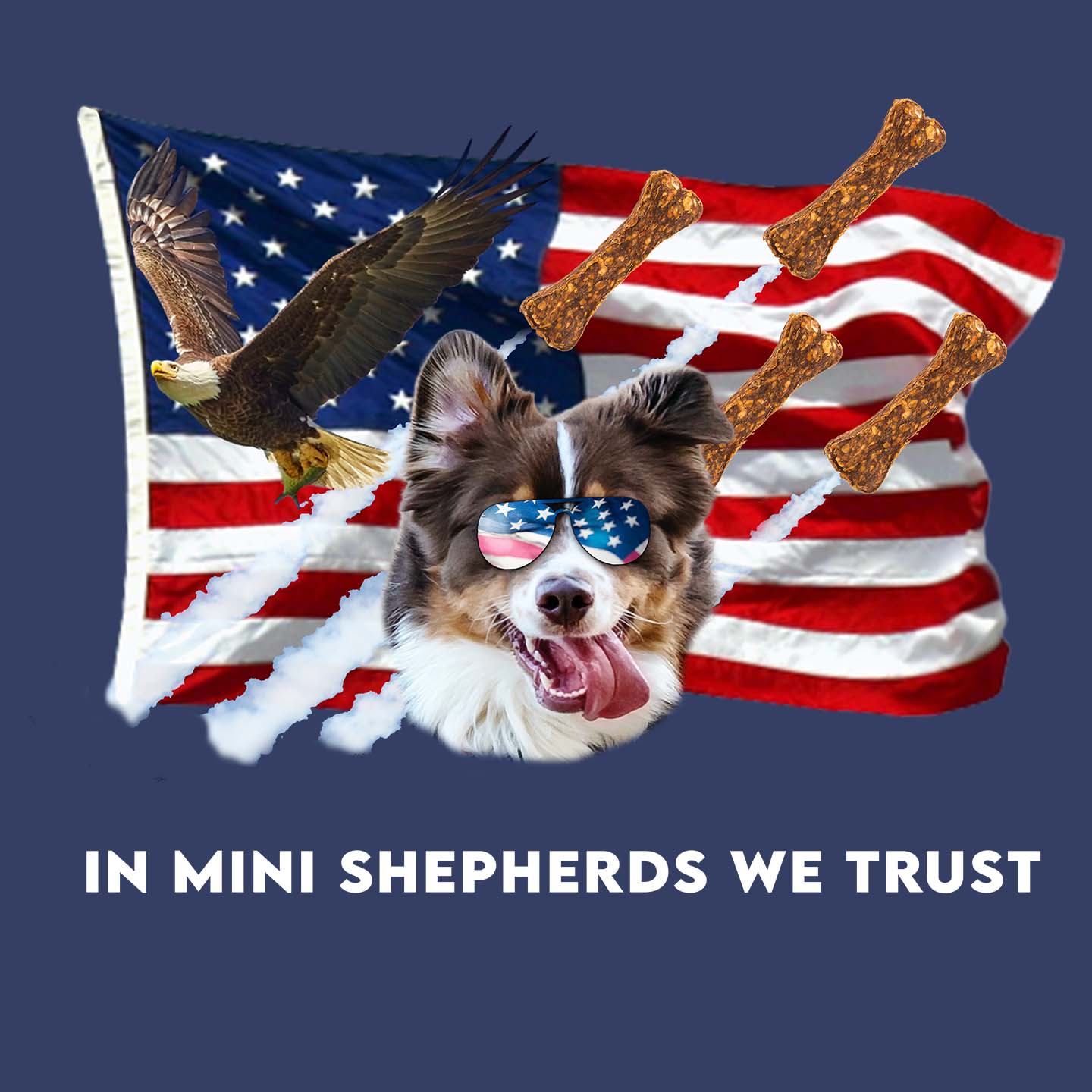 In Mini American Shepherds We Trust - Adult Unisex Crewneck Sweatshirt