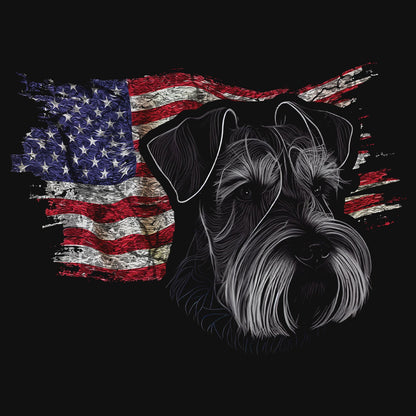 Patriotic Miniature Schnauzer American Flag - Adult Unisex T-Shirt