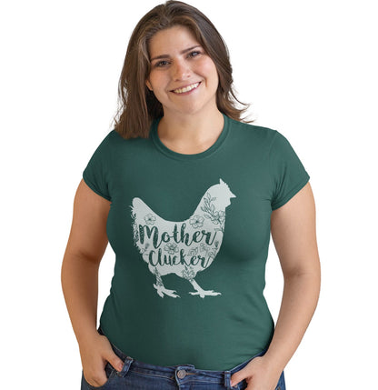 Mother Clucker Silhouette - Women's Fitted T-Shirt