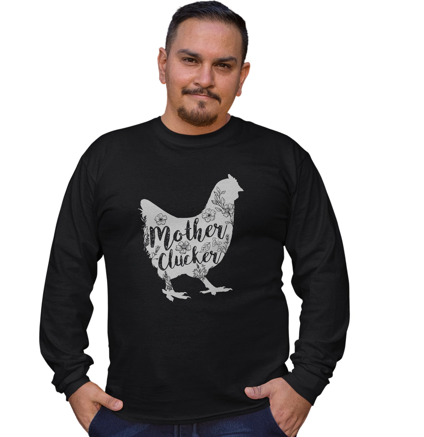 Mother Clucker Silhouette - Adult Unisex Long Sleeve T-Shirt