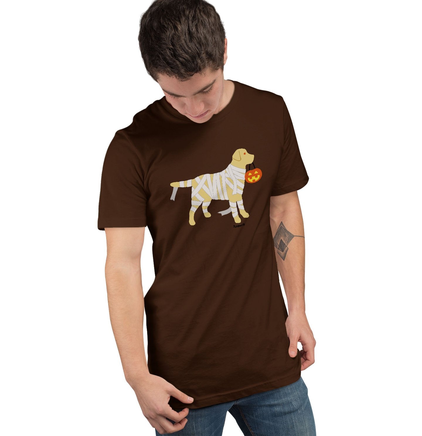 Yellow Lab Mummy Trick or Treater - Adult Unisex T-Shirt