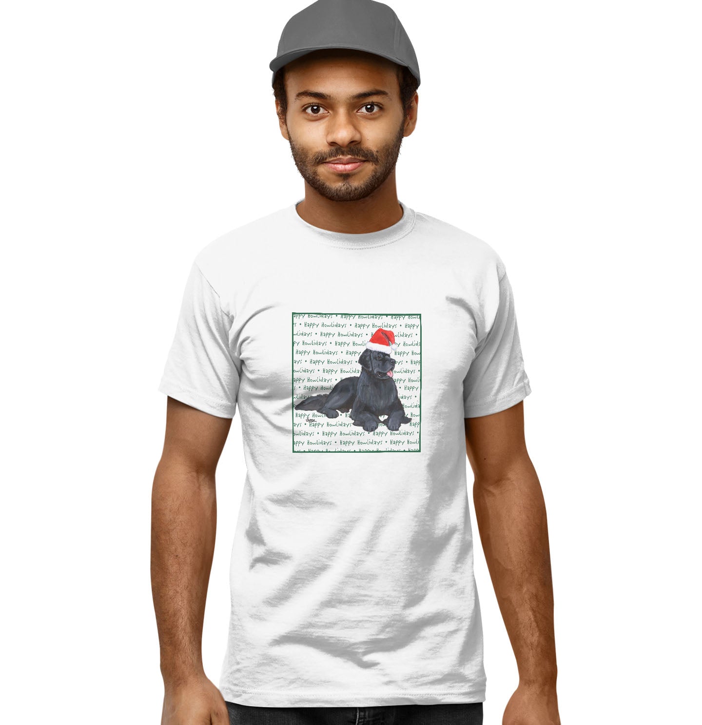 Newfoundland Happy Howlidays Text - Adult Unisex T-Shirt