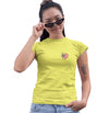 USA Flag Heart Yellow Lab Left Chest - Women's Fitted T-Shirt
