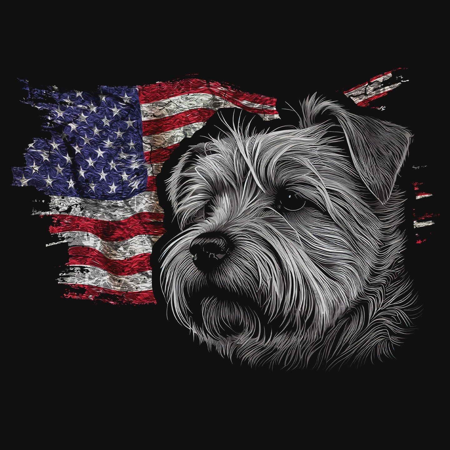 Patriotic Norfolk Terrier American Flag - Adult Unisex T-Shirt