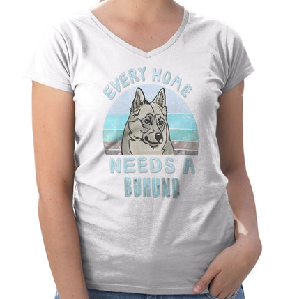 Every Home Needs a Norwegian Buhund - Women's V-Neck T-Shirt
