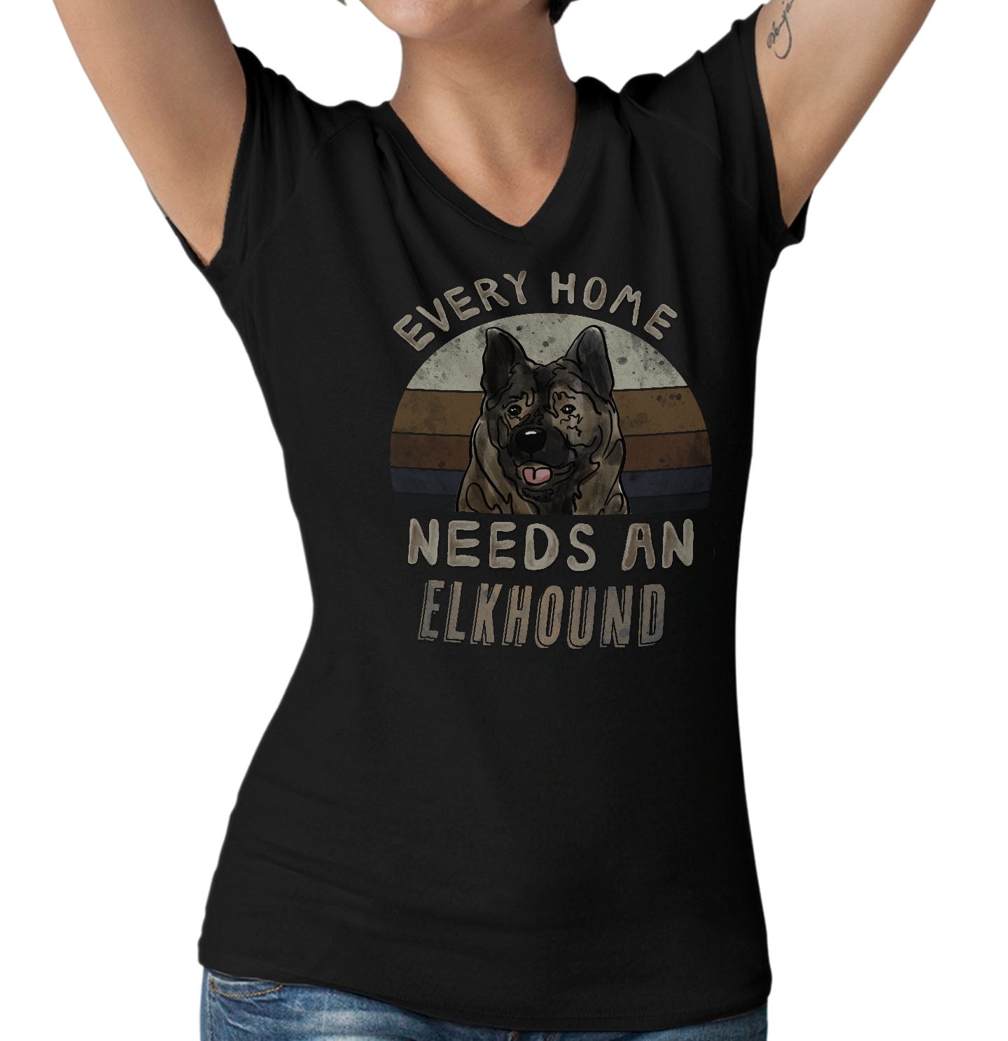 Every Home Needs a Norwegian Elkhound - Women's V-Neck T-Shirt