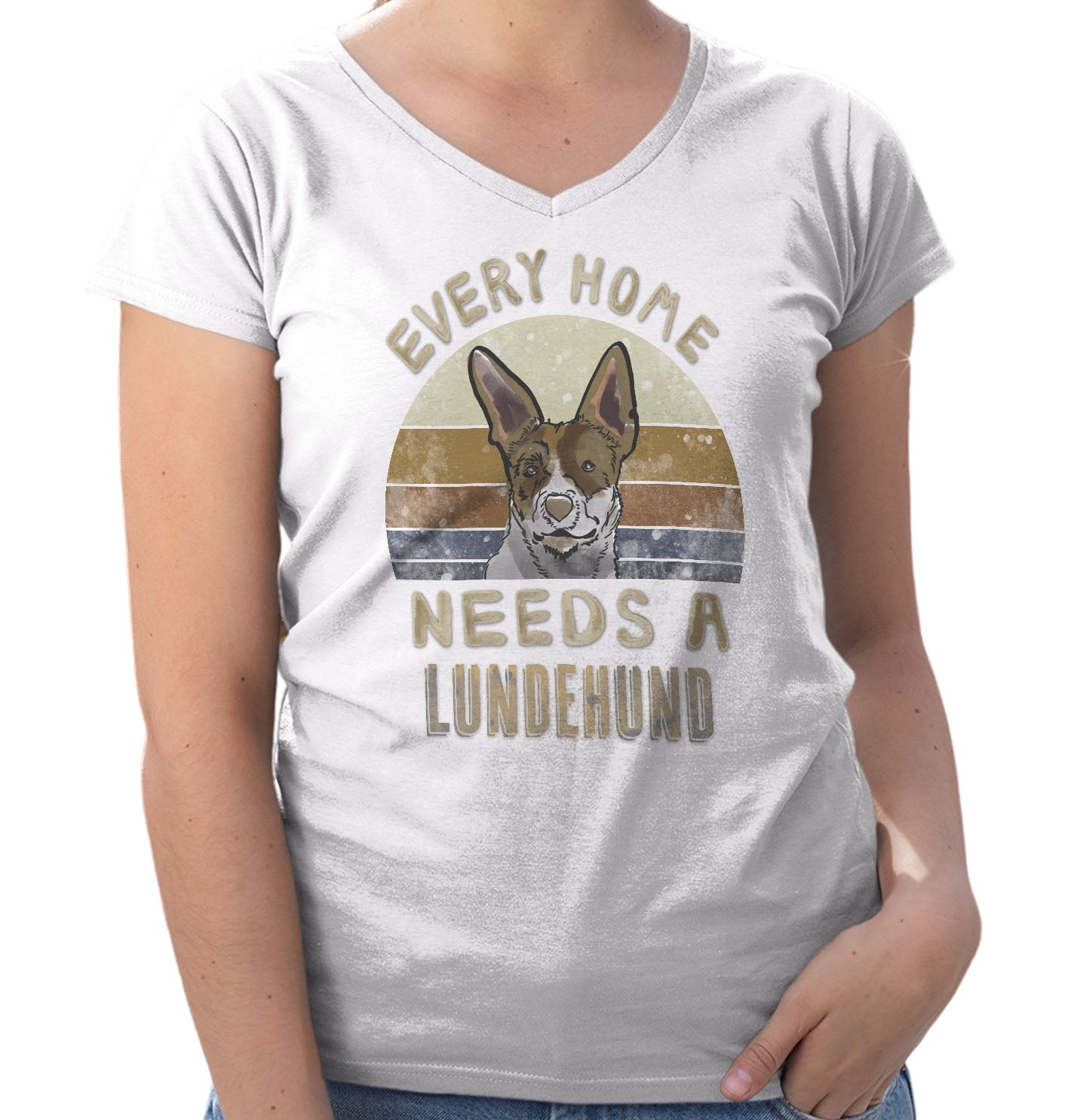 Every Home Needs a Norwegian Lundehund - Women's V-Neck T-Shirt
