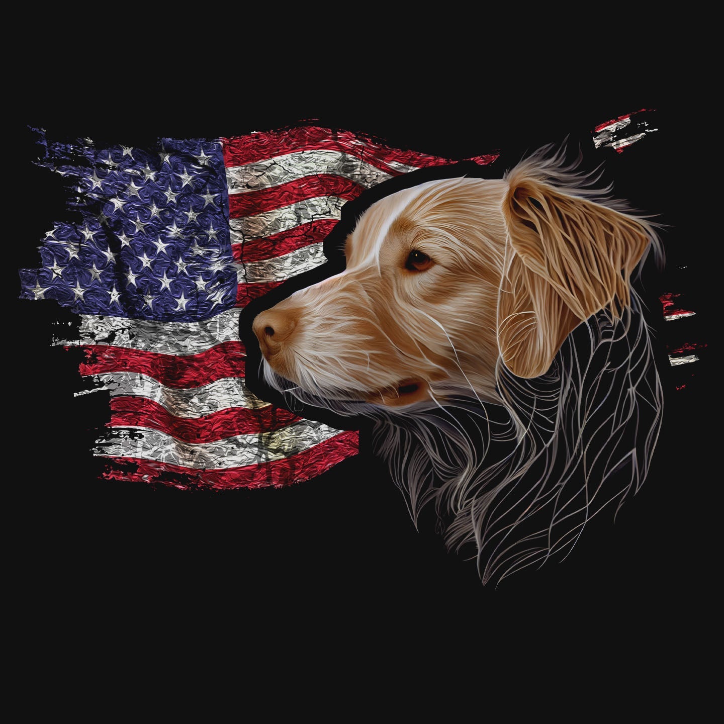 Patriotic Nova Scotia Duck Tolling Retriever American Flag - Adult Unisex T-Shirt