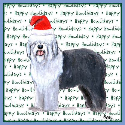 Old English Sheepdog Happy Howlidays Text - Women's Tri-Blend T-Shirt