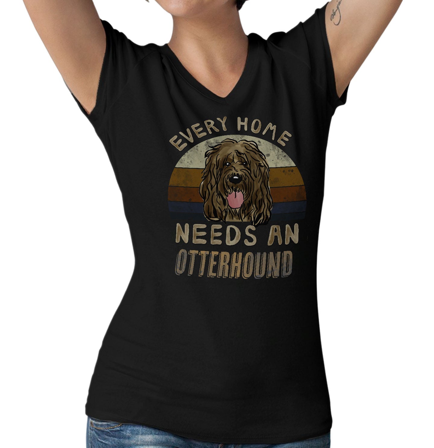 Every Home Needs a Otterhound - Women's V-Neck T-Shirt