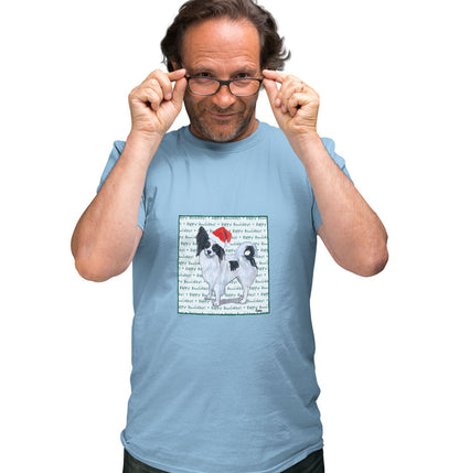 Papillon Happy Howlidays Text - Adult Unisex T-Shirt