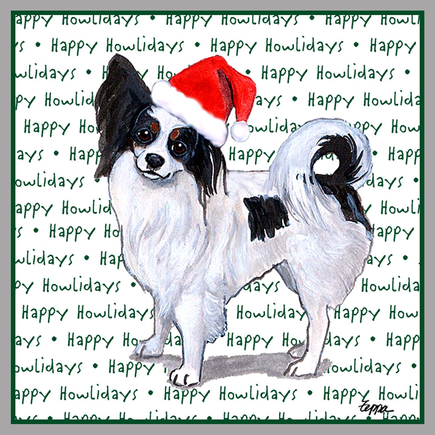 Papillon Happy Howlidays Text - Kids' Unisex Hoodie Sweatshirt