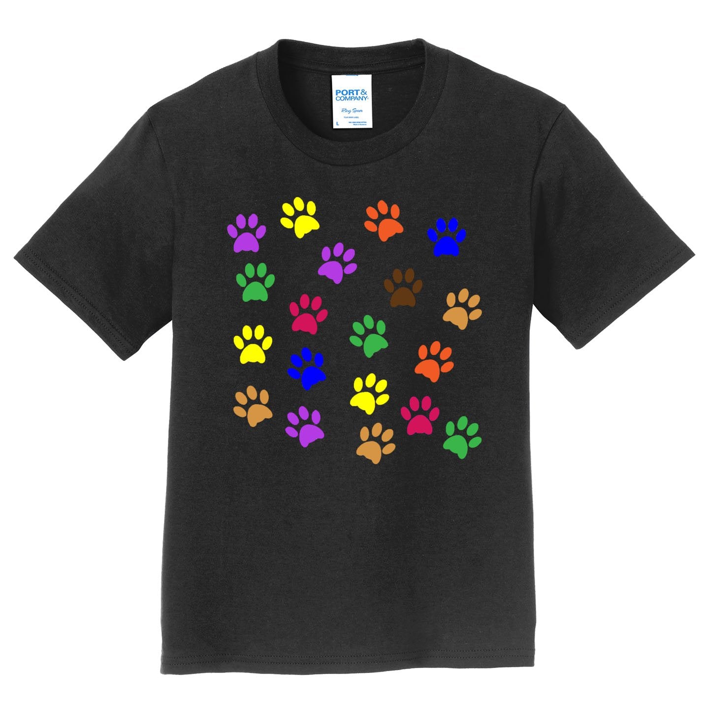 Colorful Paw Prints - Kids' Unisex T-Shirt
