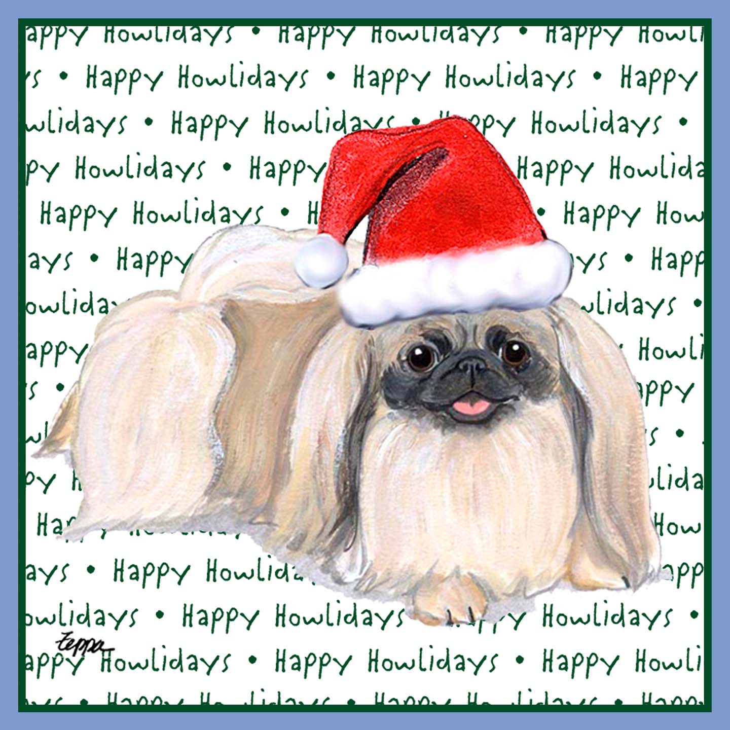 Pekingese Happy Howlidays Text - Women's Tri-Blend T-Shirt