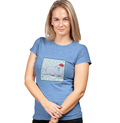 Persian Cat Happy Howlidays Text - Women's Tri-Blend T-Shirt