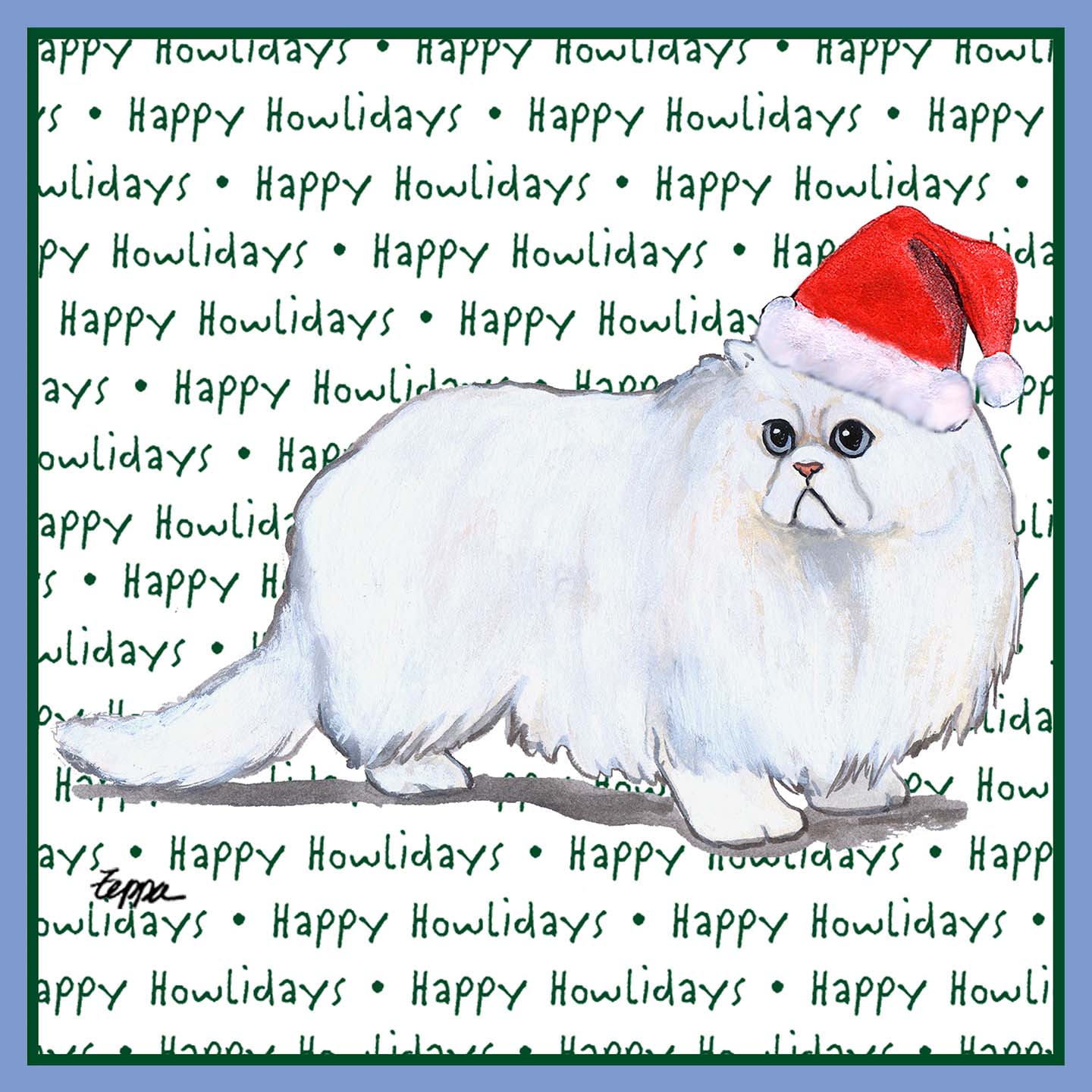 Persian Cat Happy Howlidays Text - Women's Tri-Blend T-Shirt