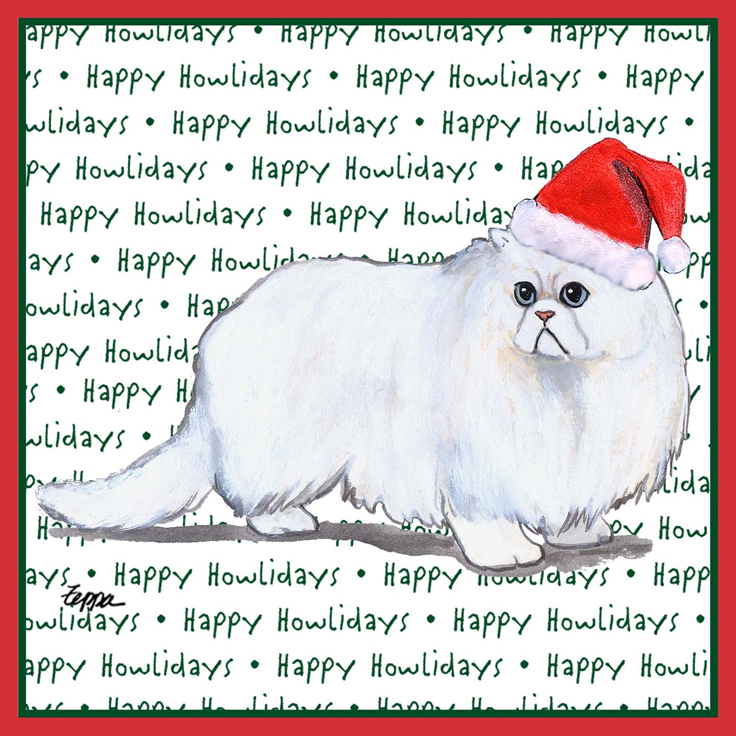 Persian Cat Happy Howlidays Text - Kids' Unisex T-Shirt