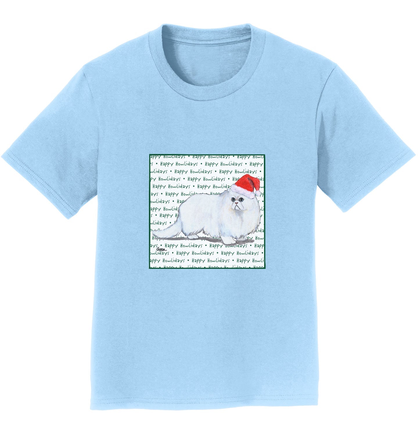 Persian Cat Happy Howlidays Text - Kids' Unisex T-Shirt