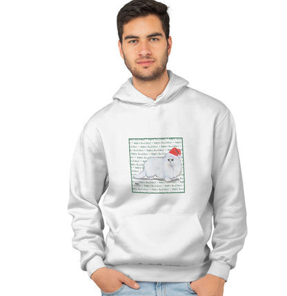 Persian Cat Happy Howlidays Text - Adult Unisex Hoodie Sweatshirt