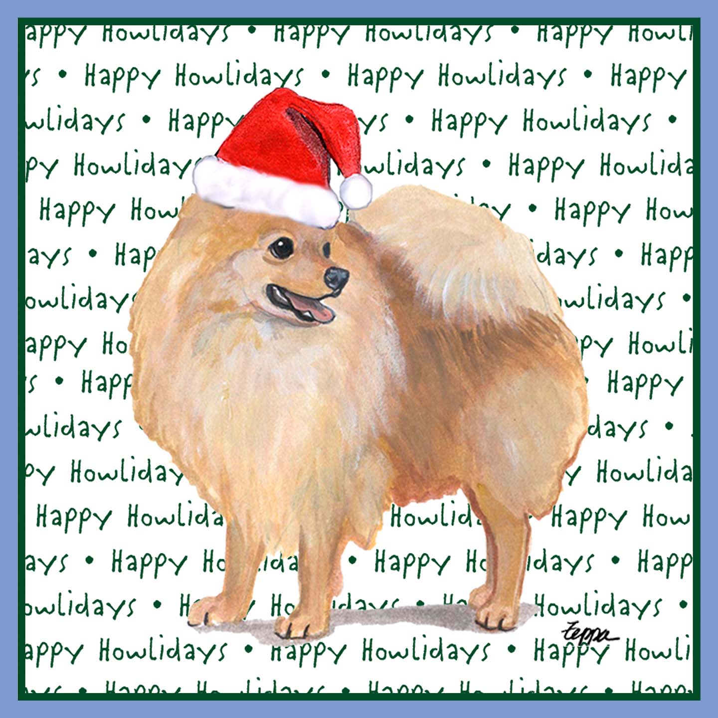 Pomeranian Happy Howlidays Text - Women's Tri-Blend T-Shirt