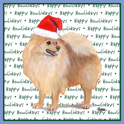 Pomeranian Happy Howlidays Text - Women's Tri-Blend T-Shirt