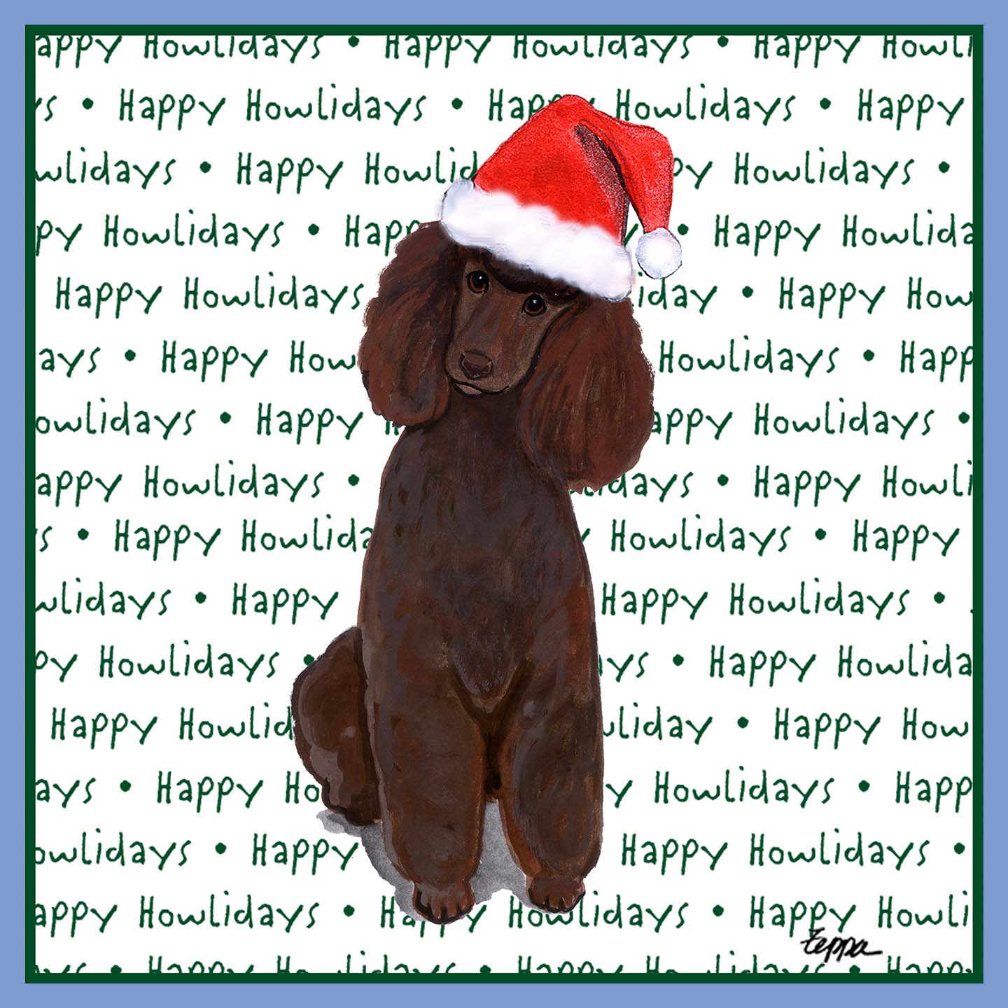 Poodle (Chocolate) Happy Howlidays Text - Women's Tri-Blend T-Shirt