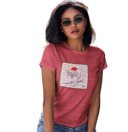Poodle Puppy Happy Howlidays Text - Women's Tri-Blend T-Shirt