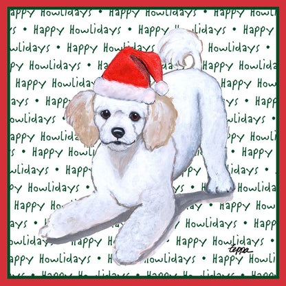 Poodle Puppy Happy Howlidays Text - Kids' Unisex T-Shirt