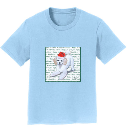 Poodle Puppy Happy Howlidays Text - Kids' Unisex T-Shirt