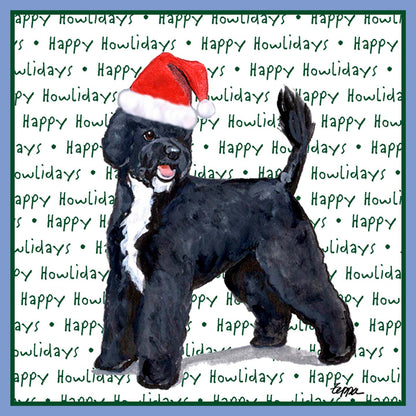 Portuguese Water Dog Happy Howlidays Text - Women's Tri-Blend T-Shirt